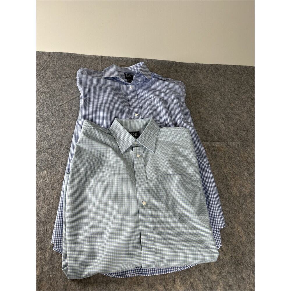 Jos A Bank Traveler MenSize 15.5-35 Dress Shirt Long Sleeve Button Down Lot Of 2